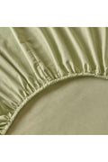 100% Cotton Satin Double Elastic Bed Sheet Foggy Green (160X200X35 CM)