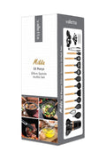 Mikla Heat Resistant Fireproof Non-stick 33 Piece Silicone Spatula Kitchen Set Grey