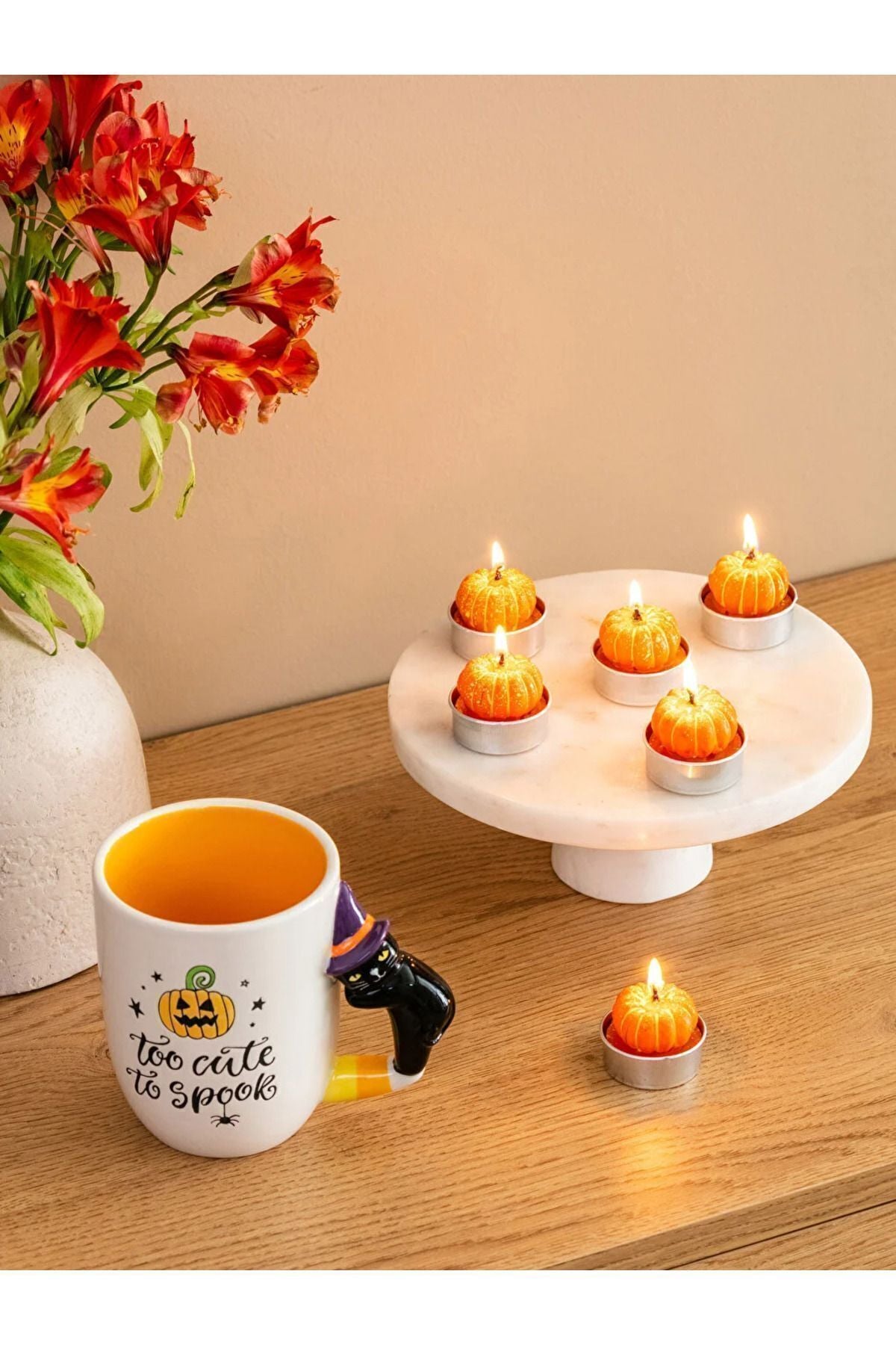 LCW HOME Honey Pumpkin Decorative Candle Set of 6 4 Cm