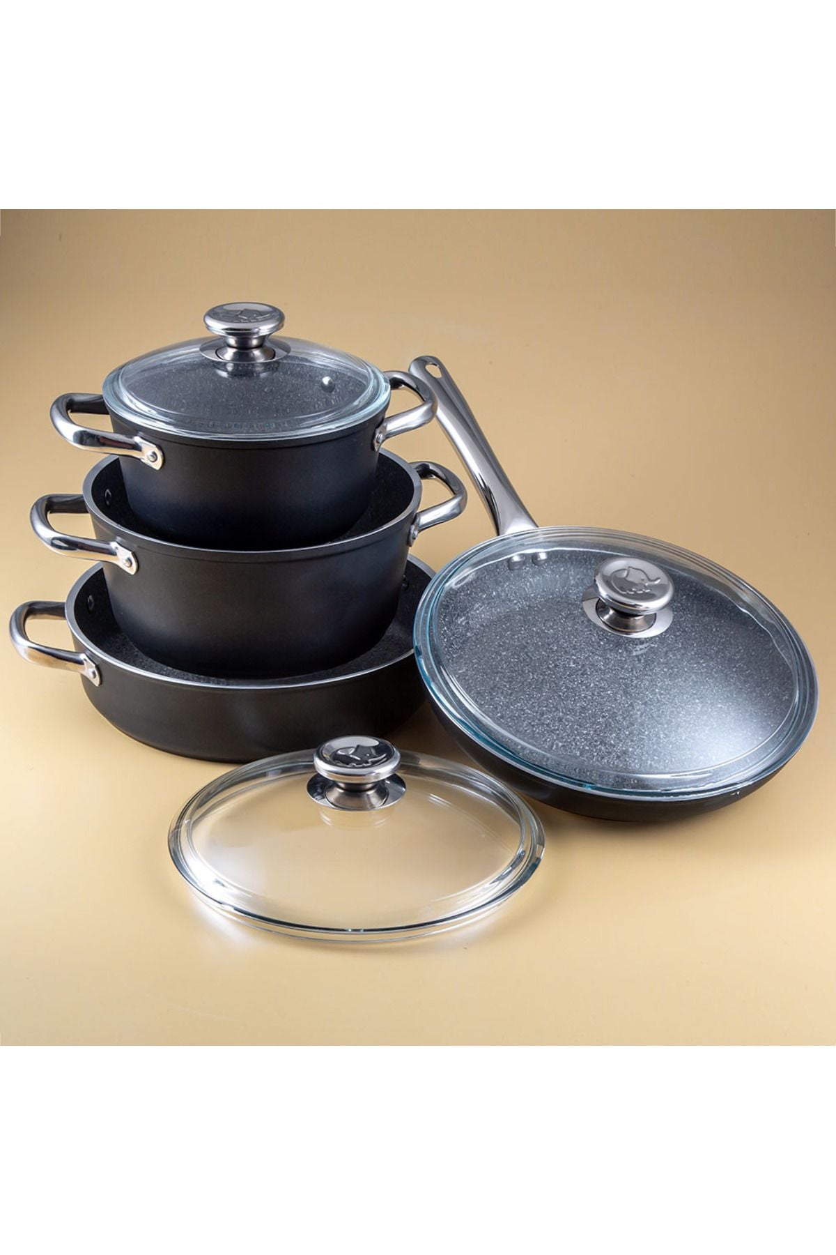 Darci Black 7 Piece Granite Cookware Set 500.01.01.8562