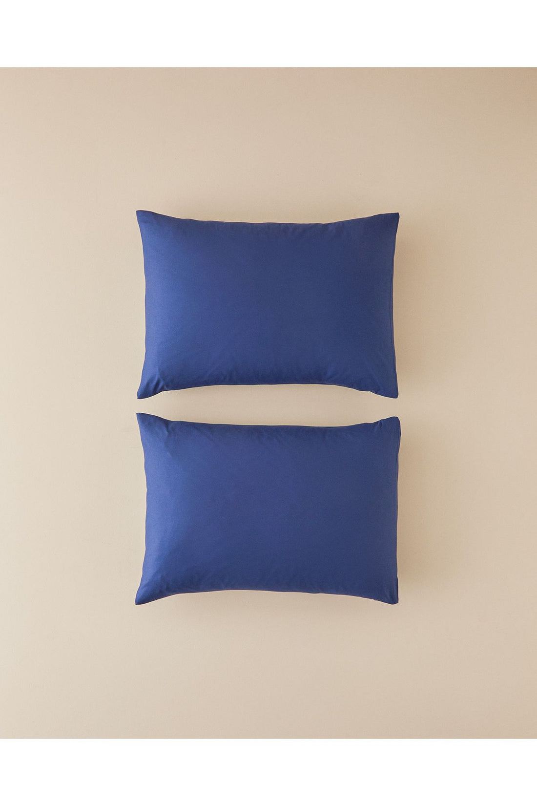 Plain Cotton 2-Piece Pillowcase Night Blue