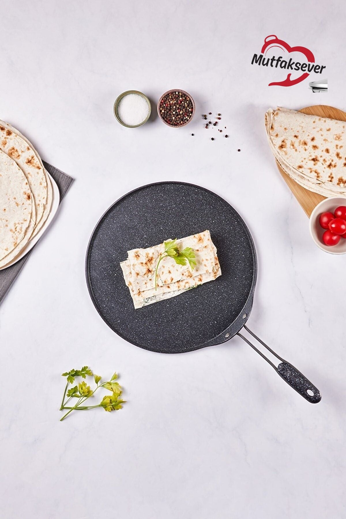 Kitchenware Biogranite Pancake And Lavash Pan 34 Cm Grey