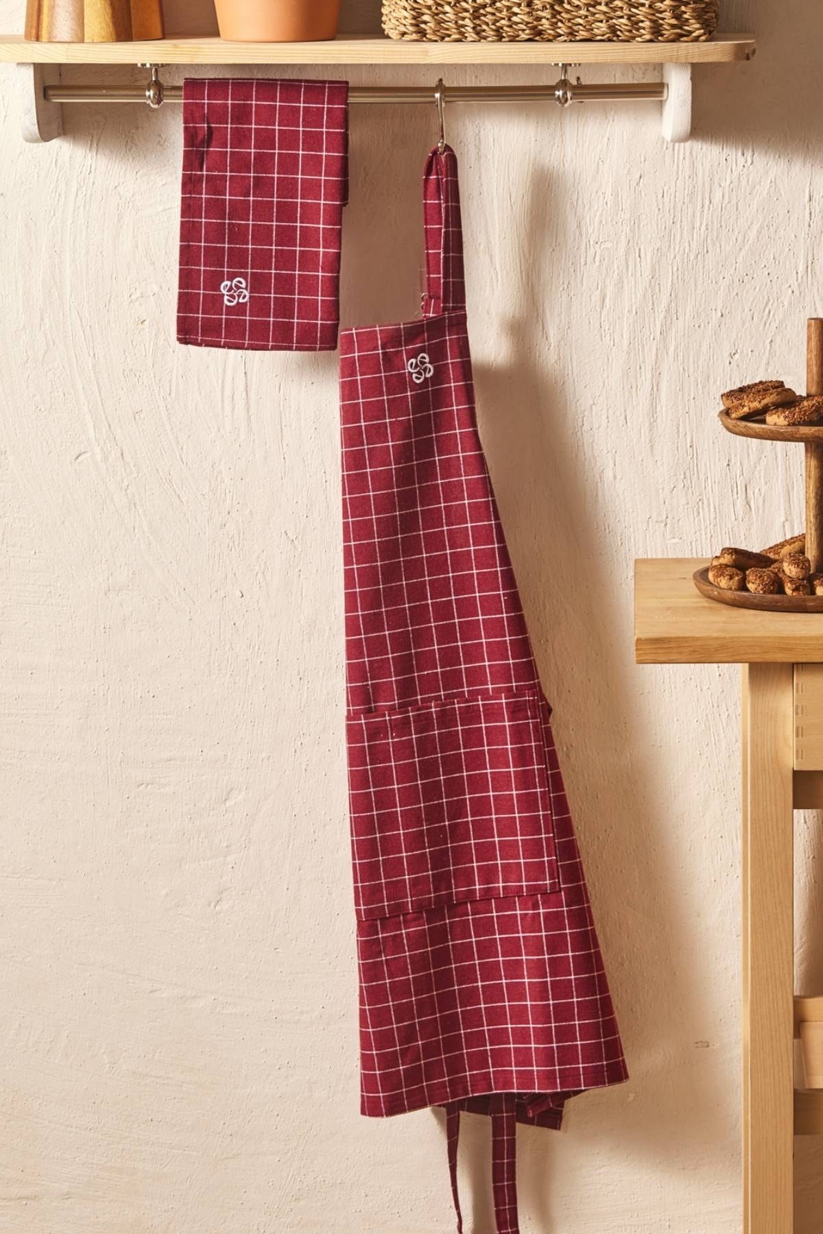 Gift Burgundy Kitchen Apron Set
