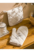 LCW HOME Ecru Printed Oven Glove and Handle