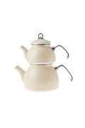 Crystal Cream Enamel Midi Teapot Set