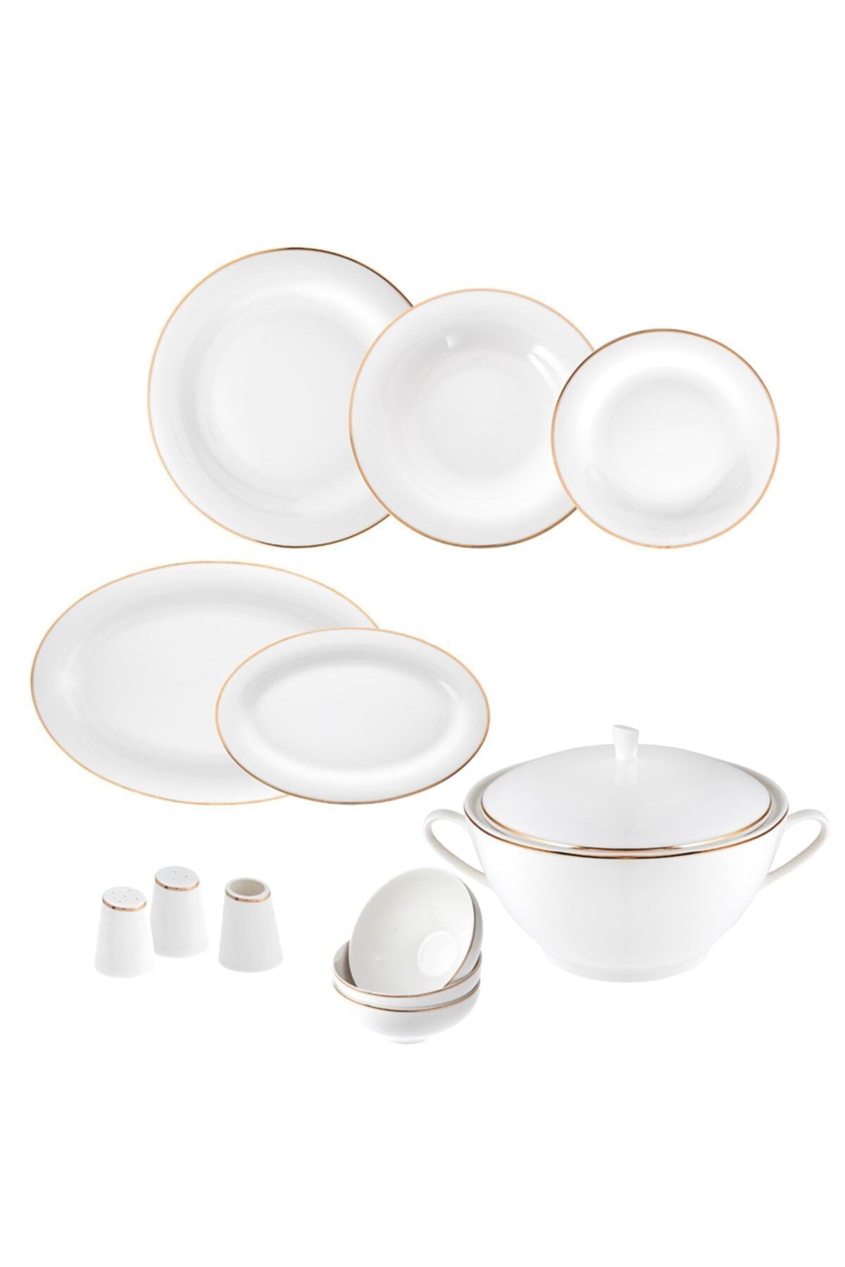 Bright Gold 12 Seater 60 Piece Dinner Set