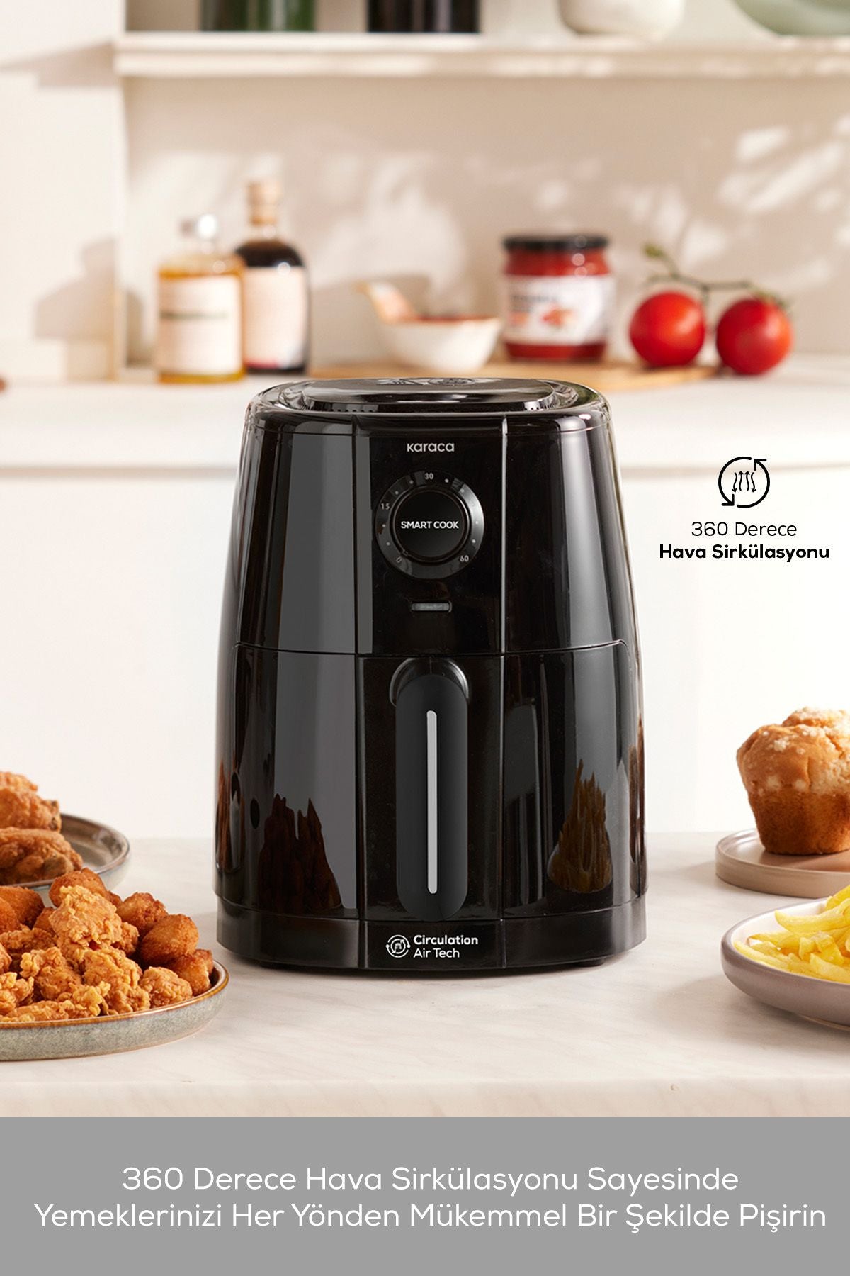 Smart Cook Compact Airfryer Black 2 Seater with Time Adjustment Up to 60 Minutes