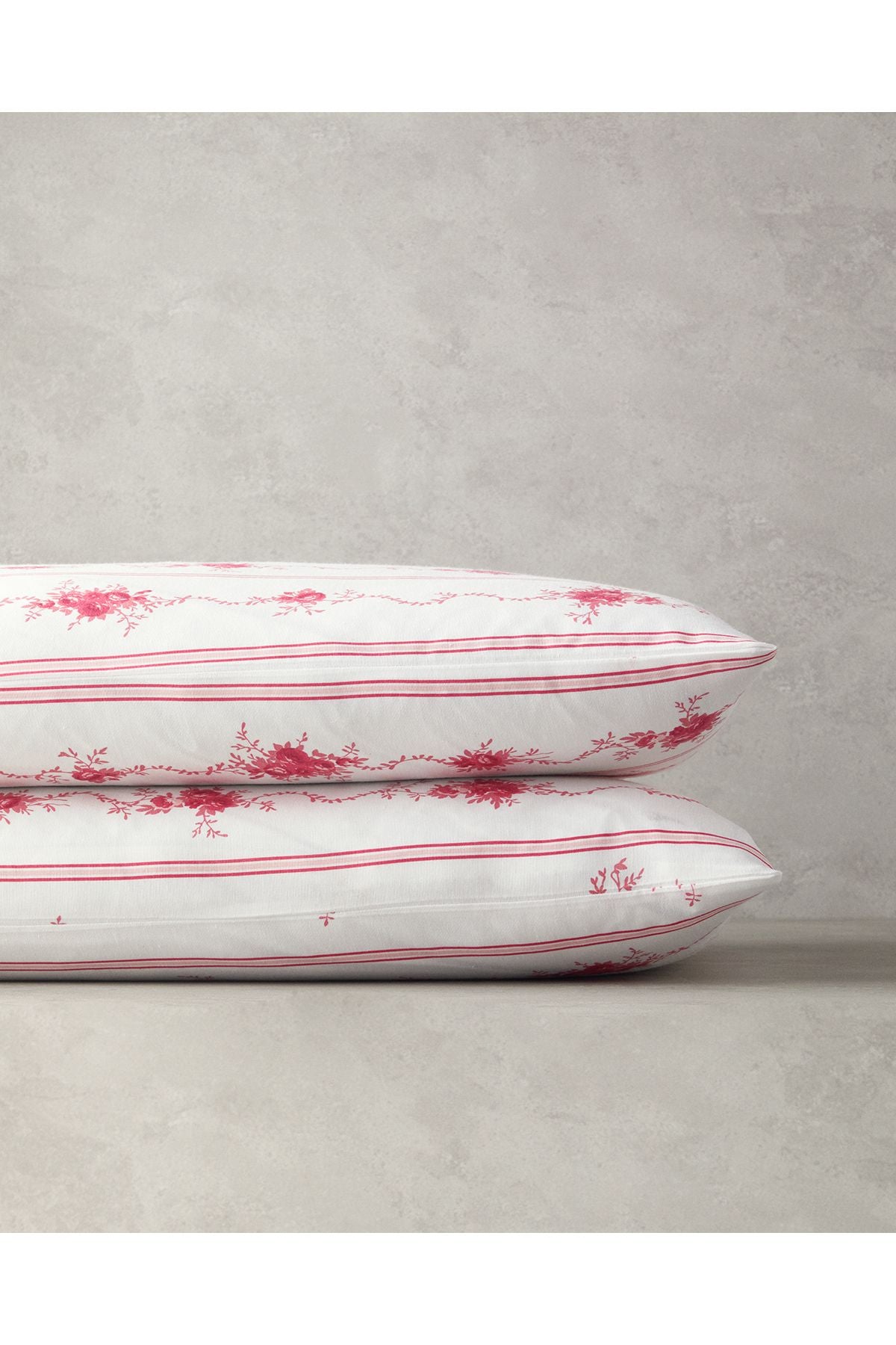 Flower Line 2 Piece Pillowcase Pink