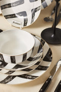 Black Blush Porcelain 24 Piece 6 Seater Dinner Set