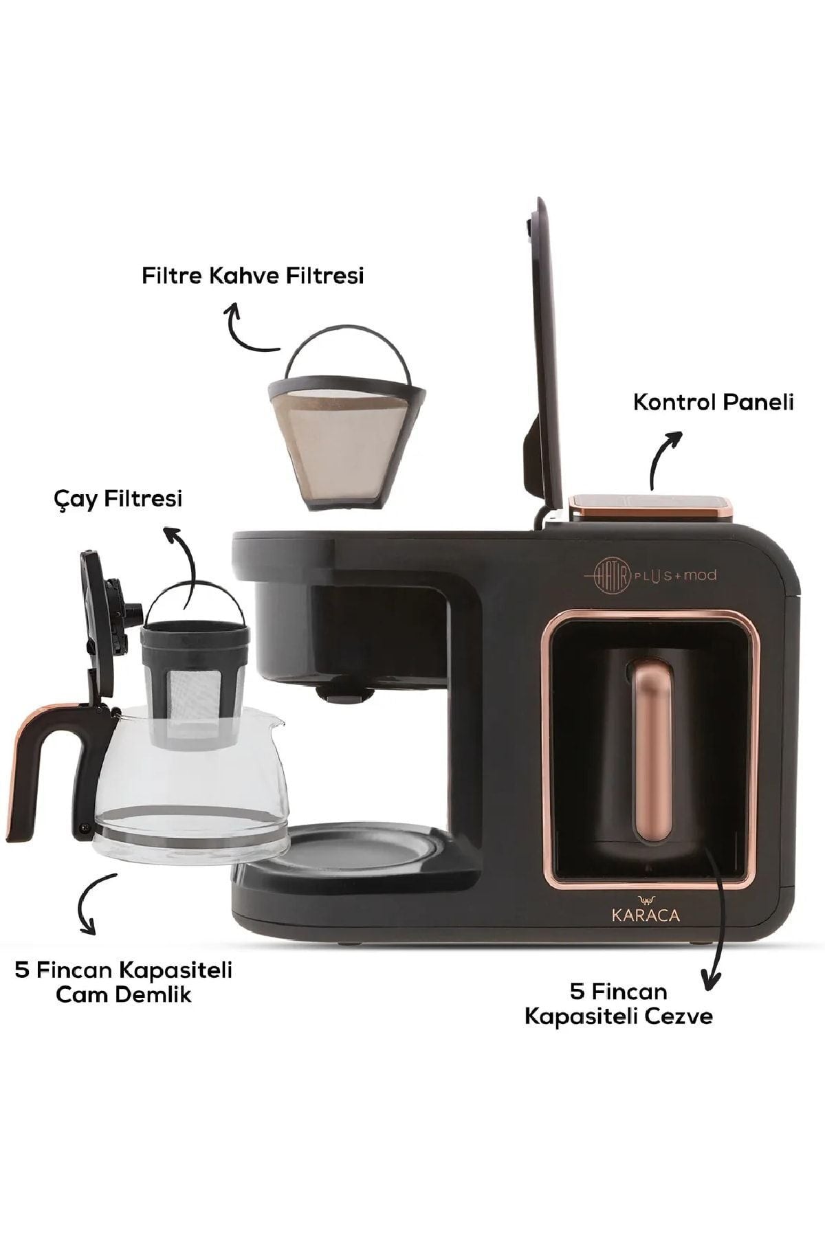 Membrane Plus Mod 5 In 1 Talking Coffee And Tea Maker Black Copper