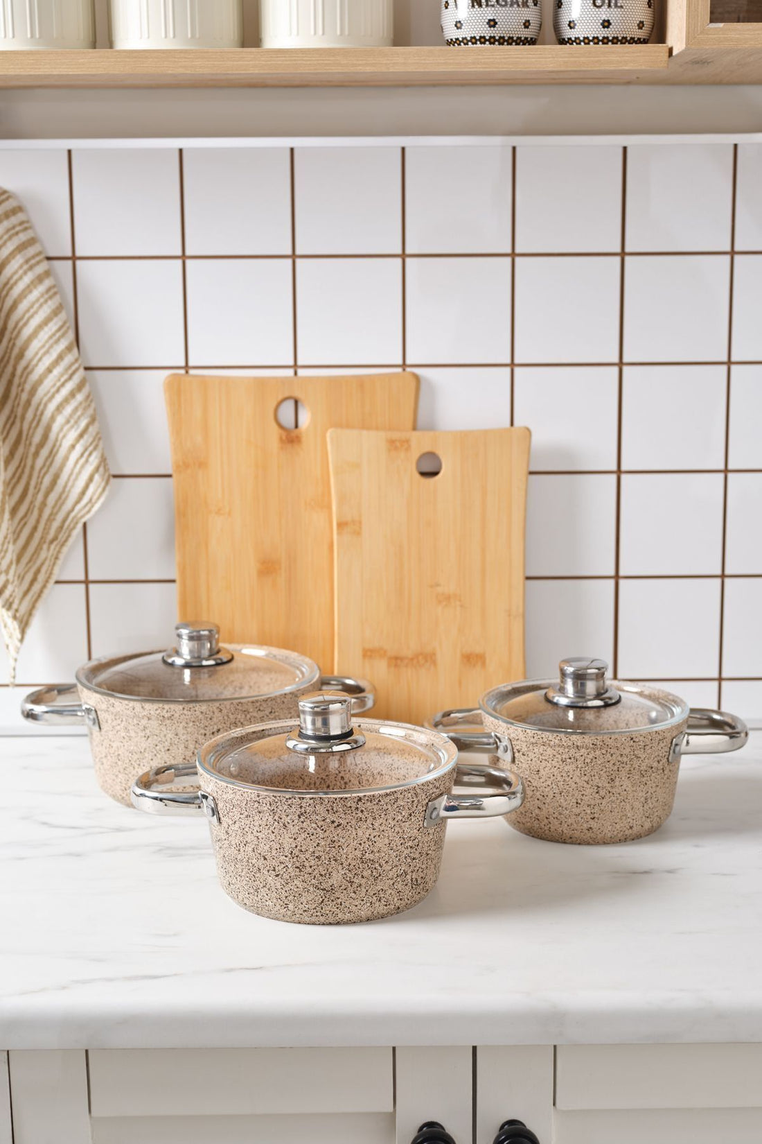 Biogranite Nare 6 Piece Midi Cookware Set Wood