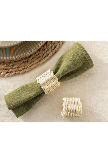 Knitwear Rafya 2 Piece Napkin Ring 5 Cm Cream