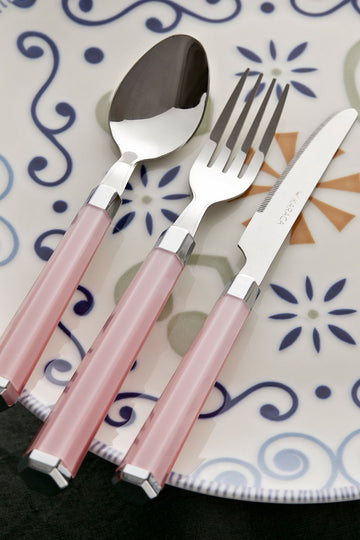 Freya Pink 18 Piece Sweet 6 Seater Fork Spoons Knife Set