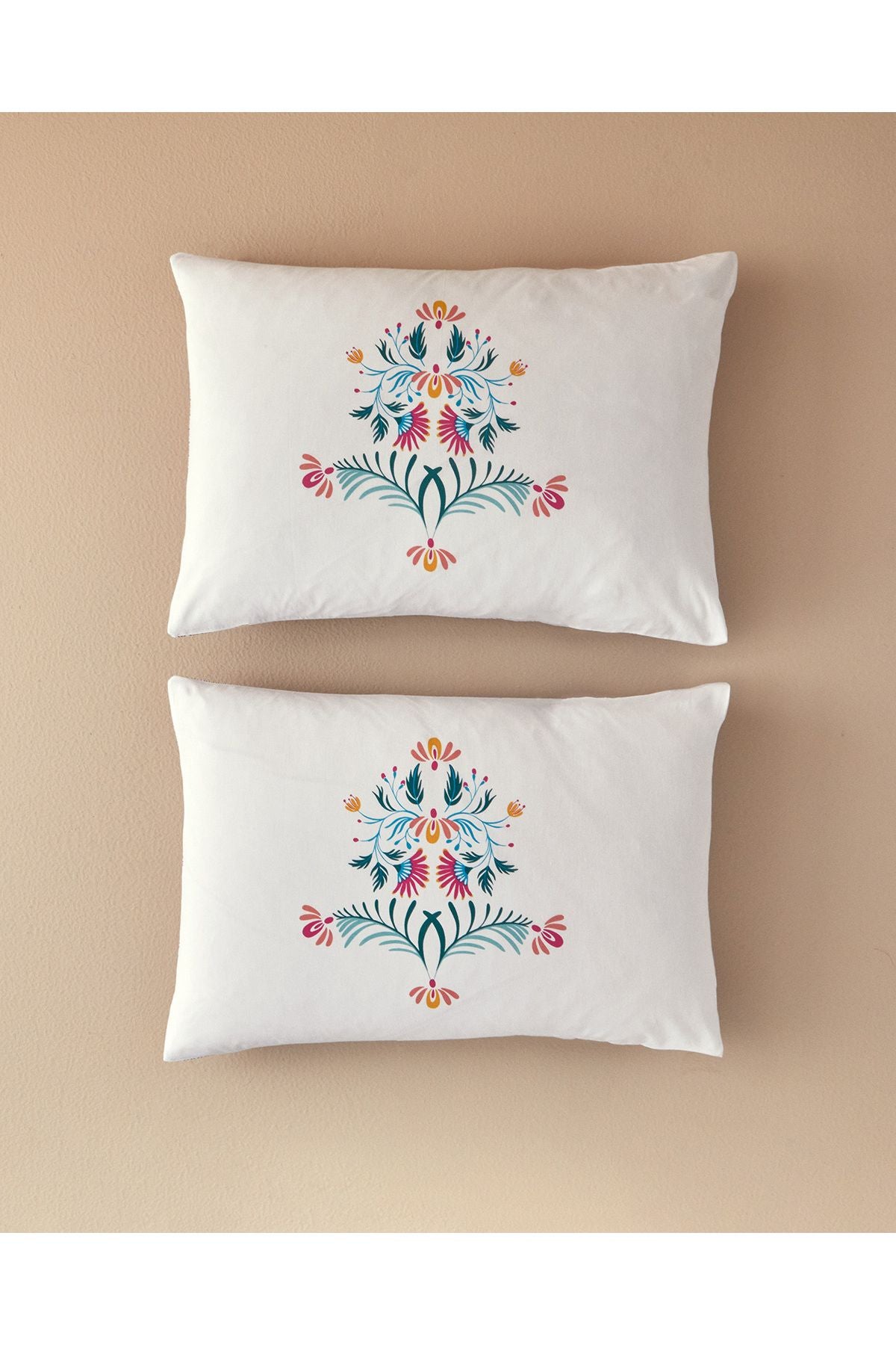 Folk Bouquet 2-Pack Pillowcase Green