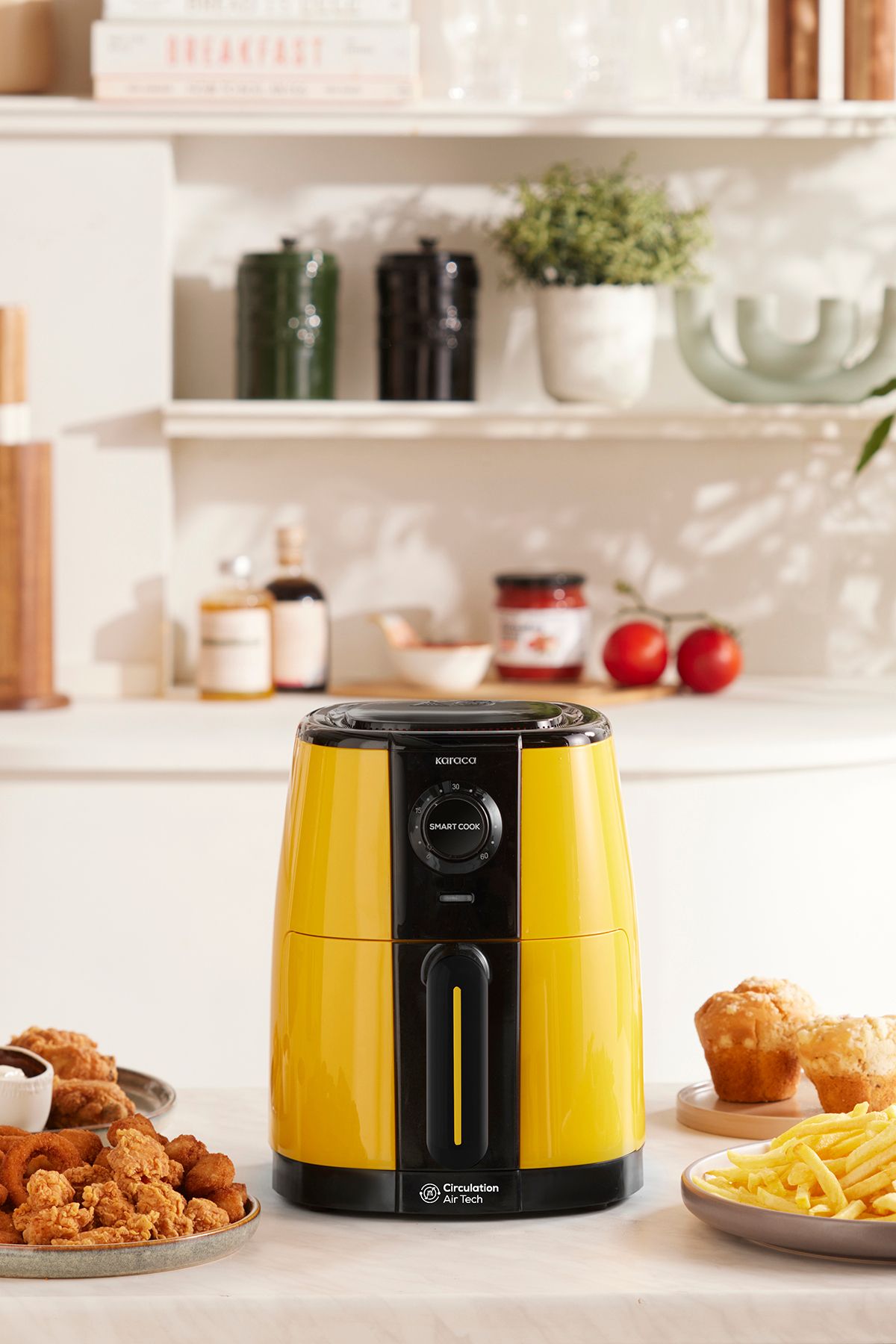 Smart Cook Compact Airfryer Yellow with Time Setting Up to 60 Minutes