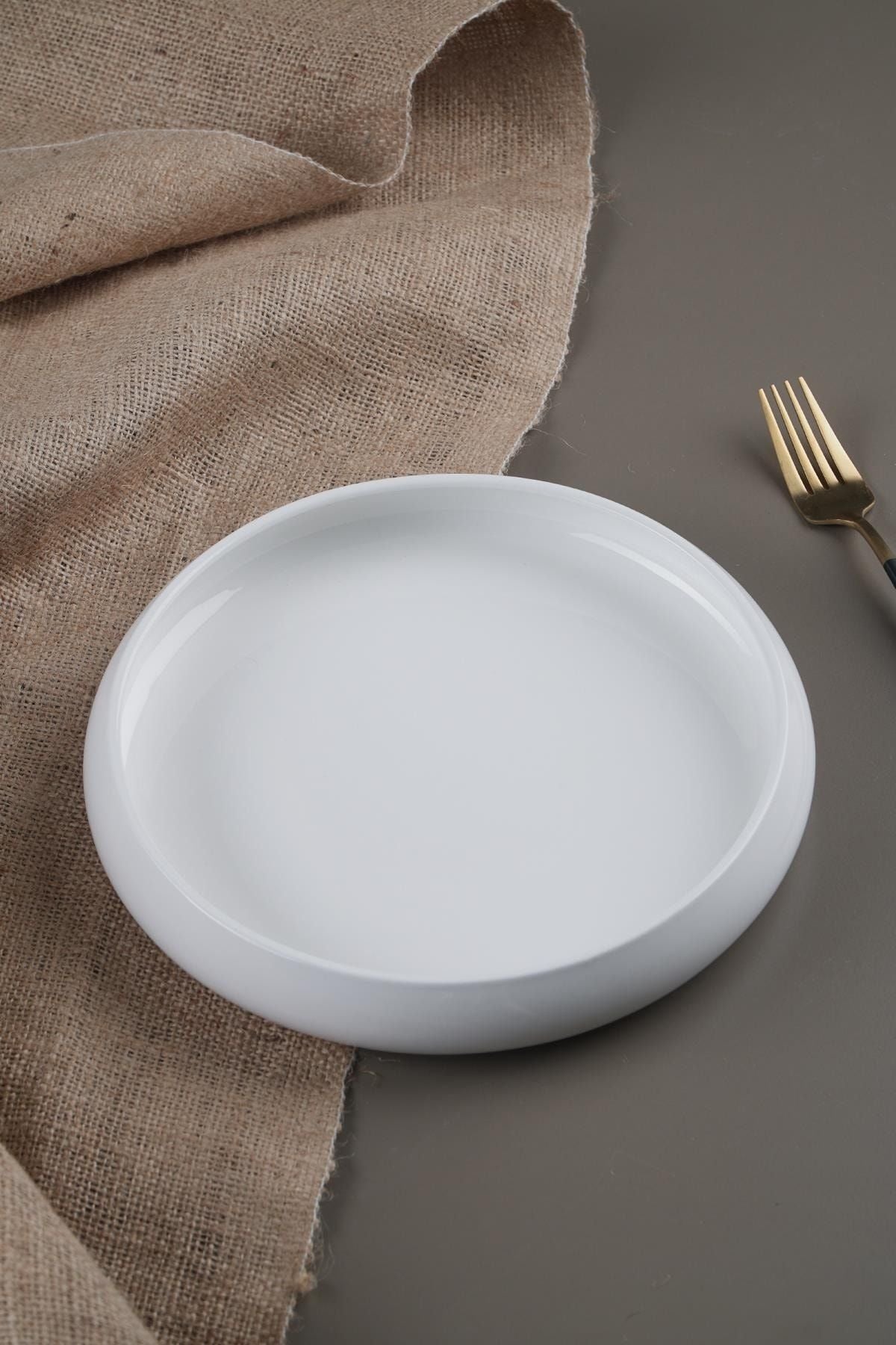 Sct-21-0224/72 Bianco Perla Porcelain Round Plate - 14 Cm