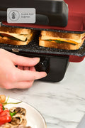 Crust Grill Toast Grill and Toaster 6 Slices Red