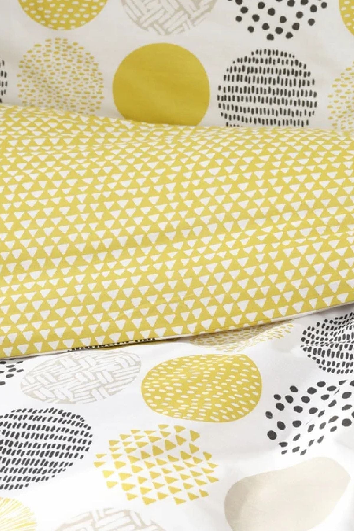 Yuna Yellow 100% Cotton Double Size Duvet Cover Pillow Set