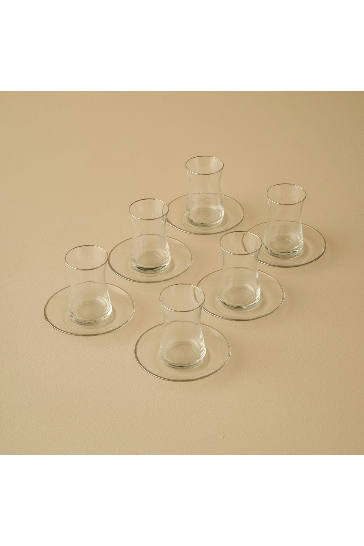 Premium Set of 6 Tea Cups Silver (170 cc)