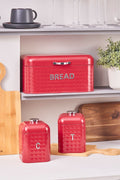 Diamond Carbon Steel Bread Box Storage Container Gift Red