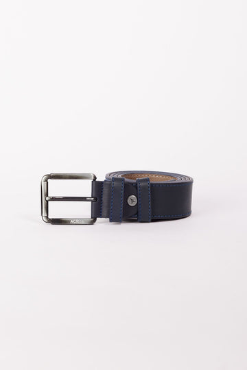 Men's Navy Casual Faux Leather Jean Denim Belt