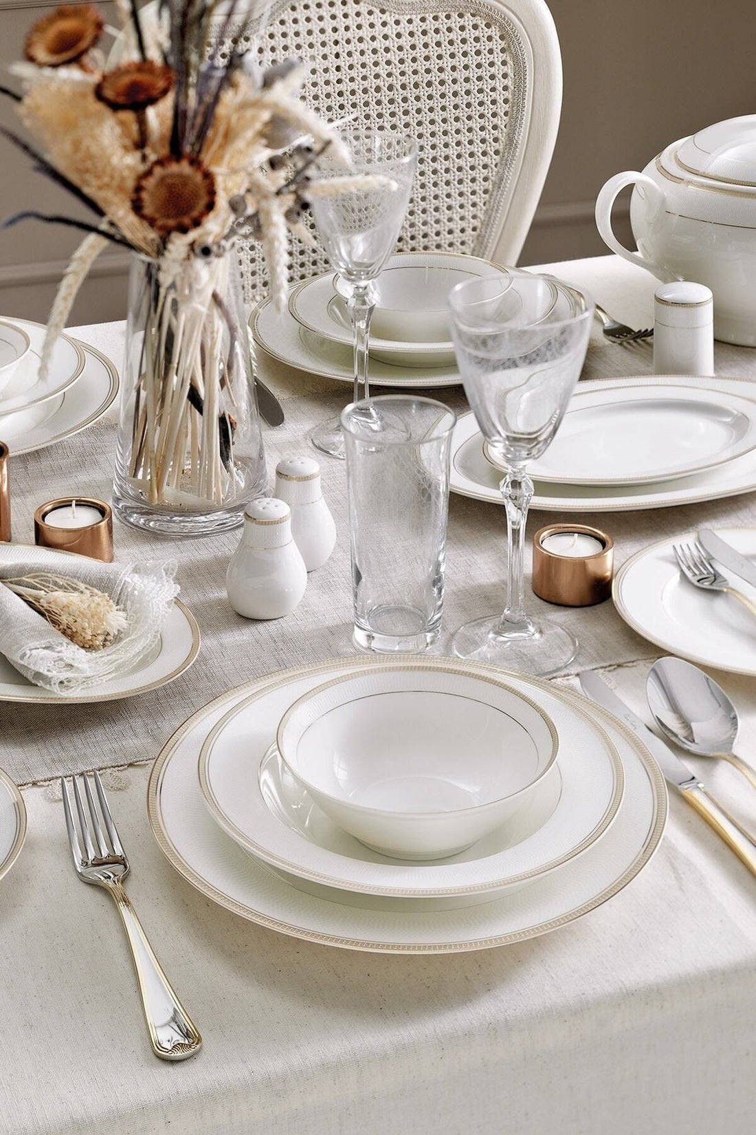 White Allegro 60 Piece Dinner Set