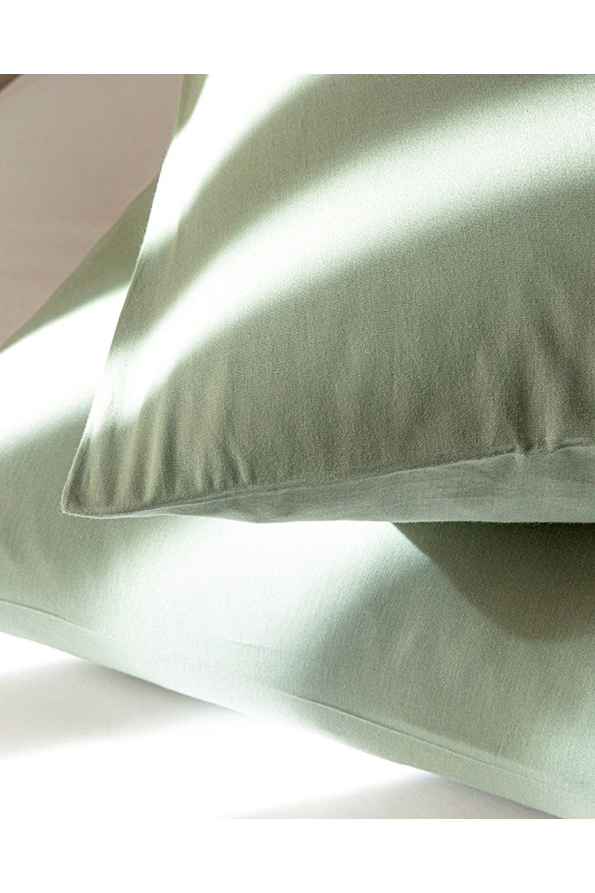 Plain Cotton 2-Piece Pillowcase Cagla Green