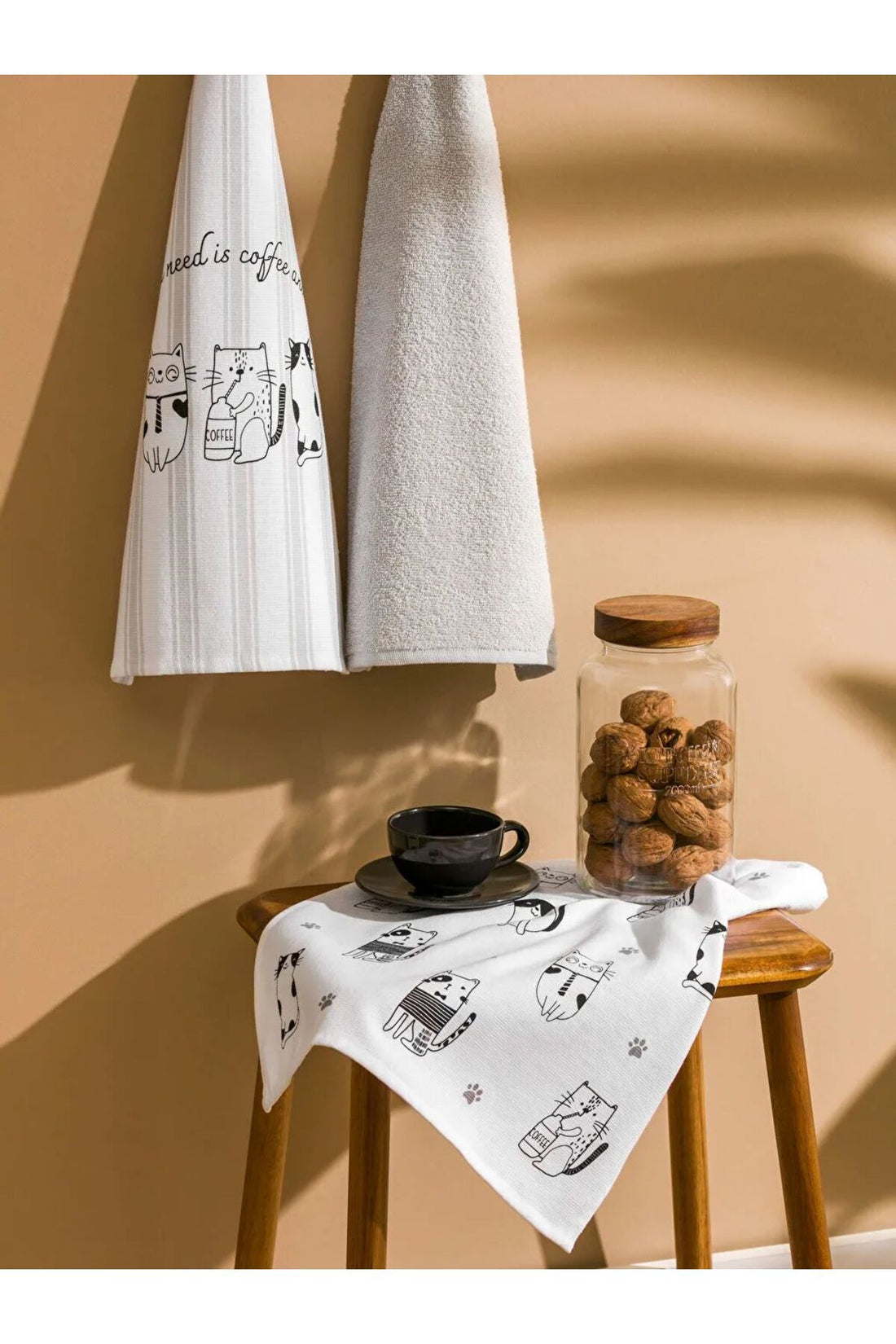 LCW HOME Black Printed Drying Cloth 3 Pcs 40x50 Cm LCWK STORE