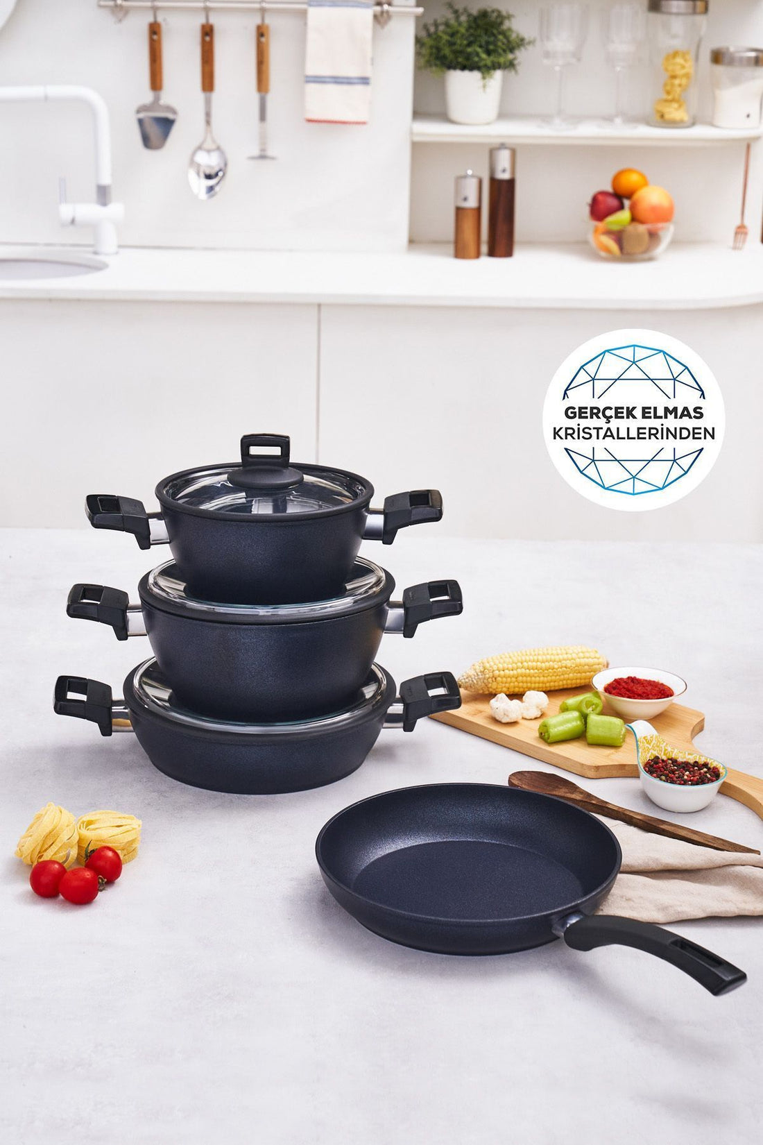 Biodiamond Powerful Plus 7 Piece Cookware Set