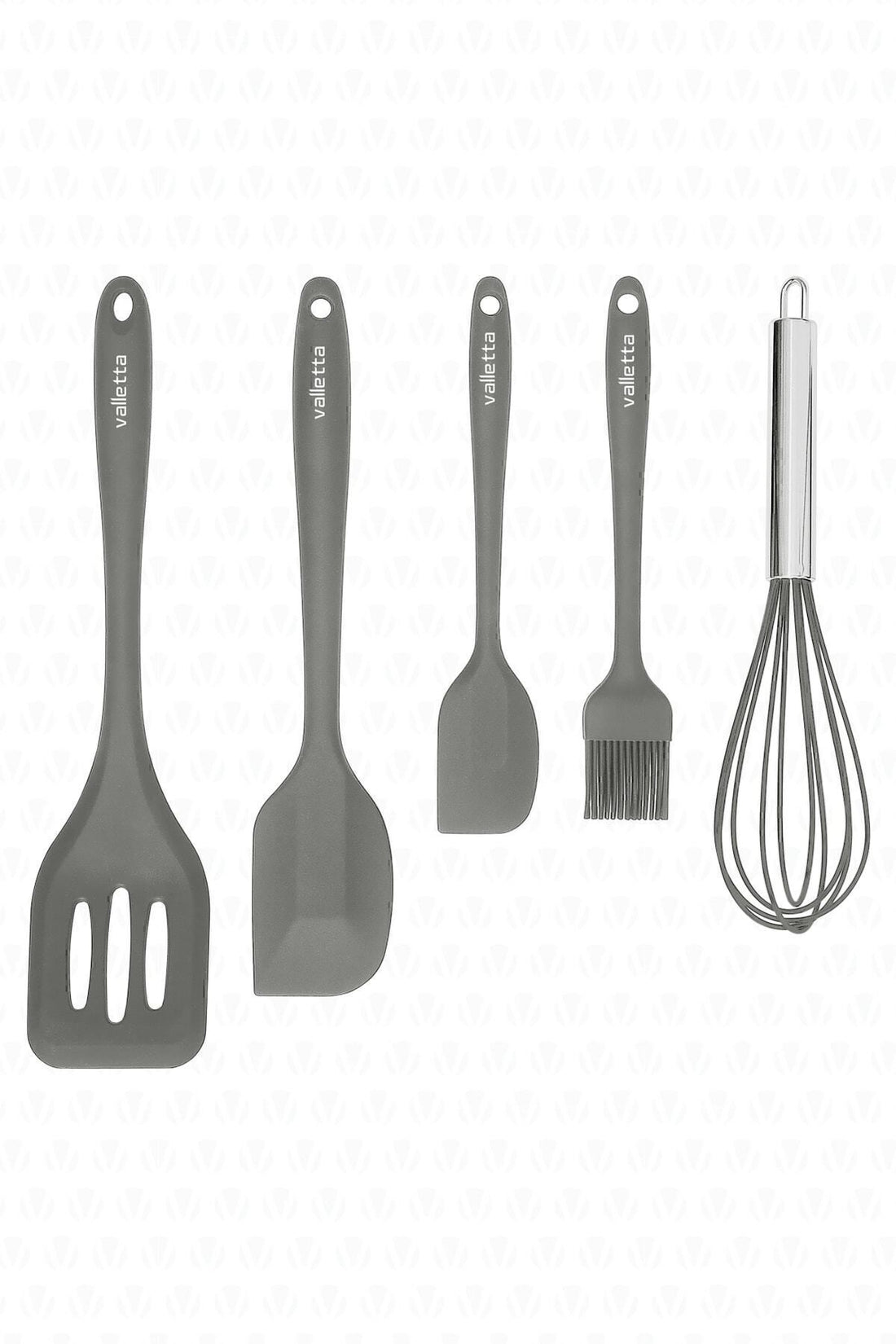 Hidalgo Heat Resistant Fireproof Non-stick 5 Piece Silicone Baking Serving Set Grey