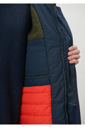 Navy Blue Long Parka Regular Fit/Regular Fit with Fur Collar 0110105-70490