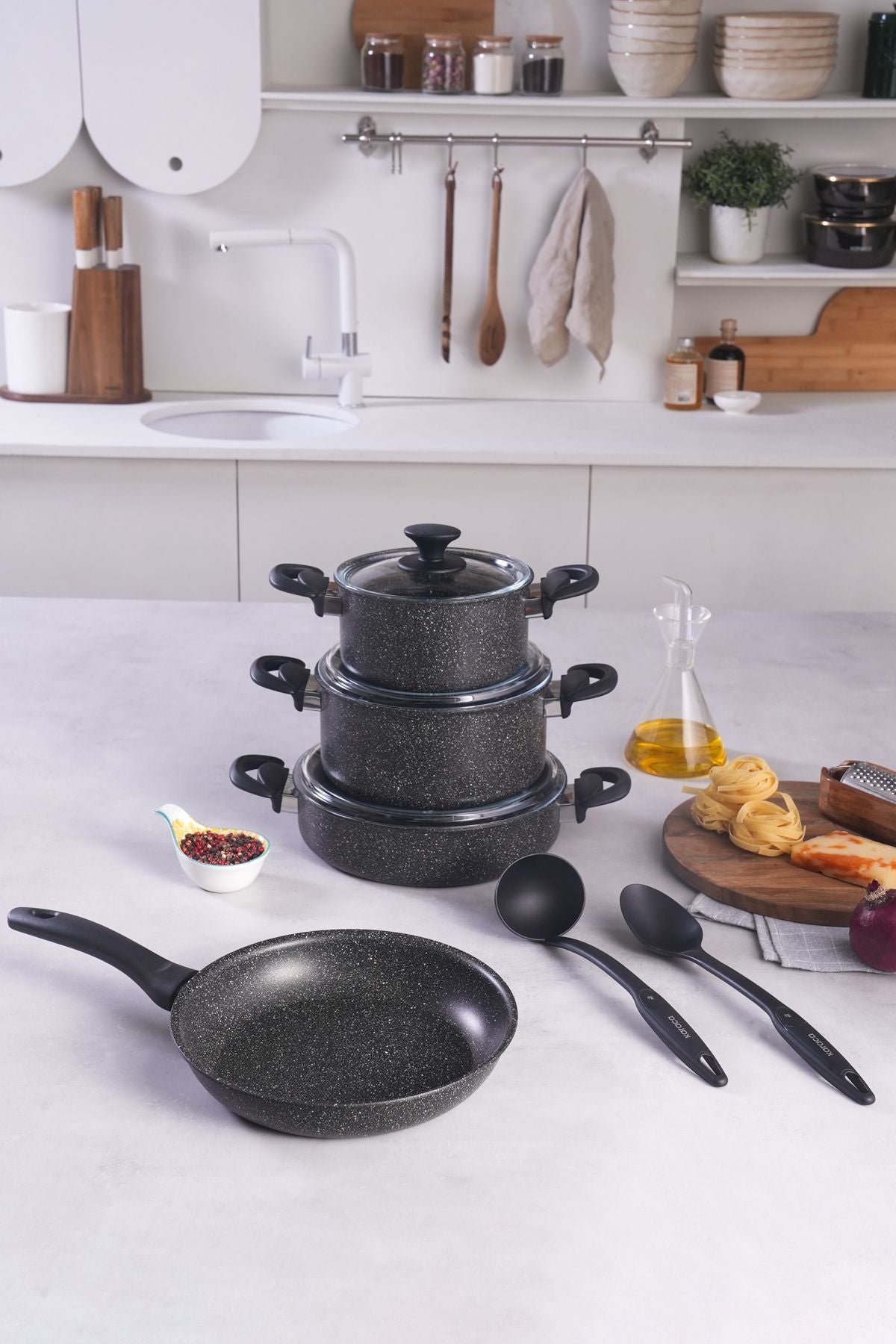 Biogranite Lena 9 Piece Cookware Set