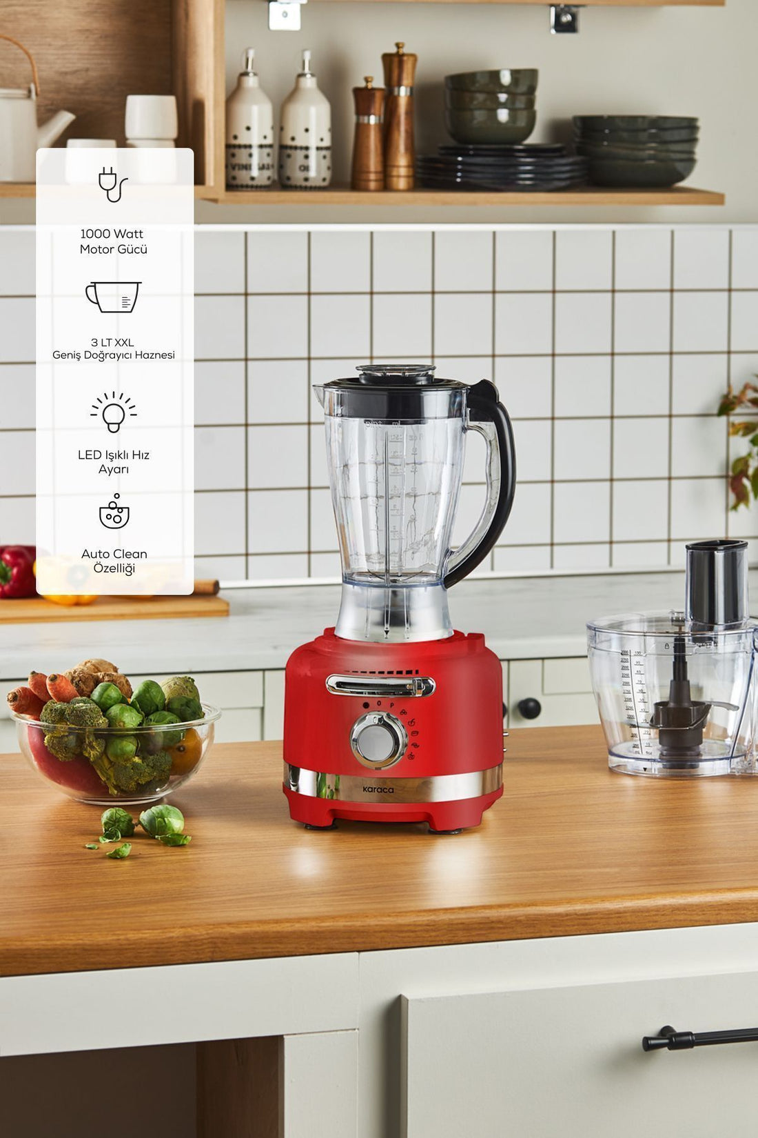 Multiblend Artisan Retro Food Processor Metalic Red