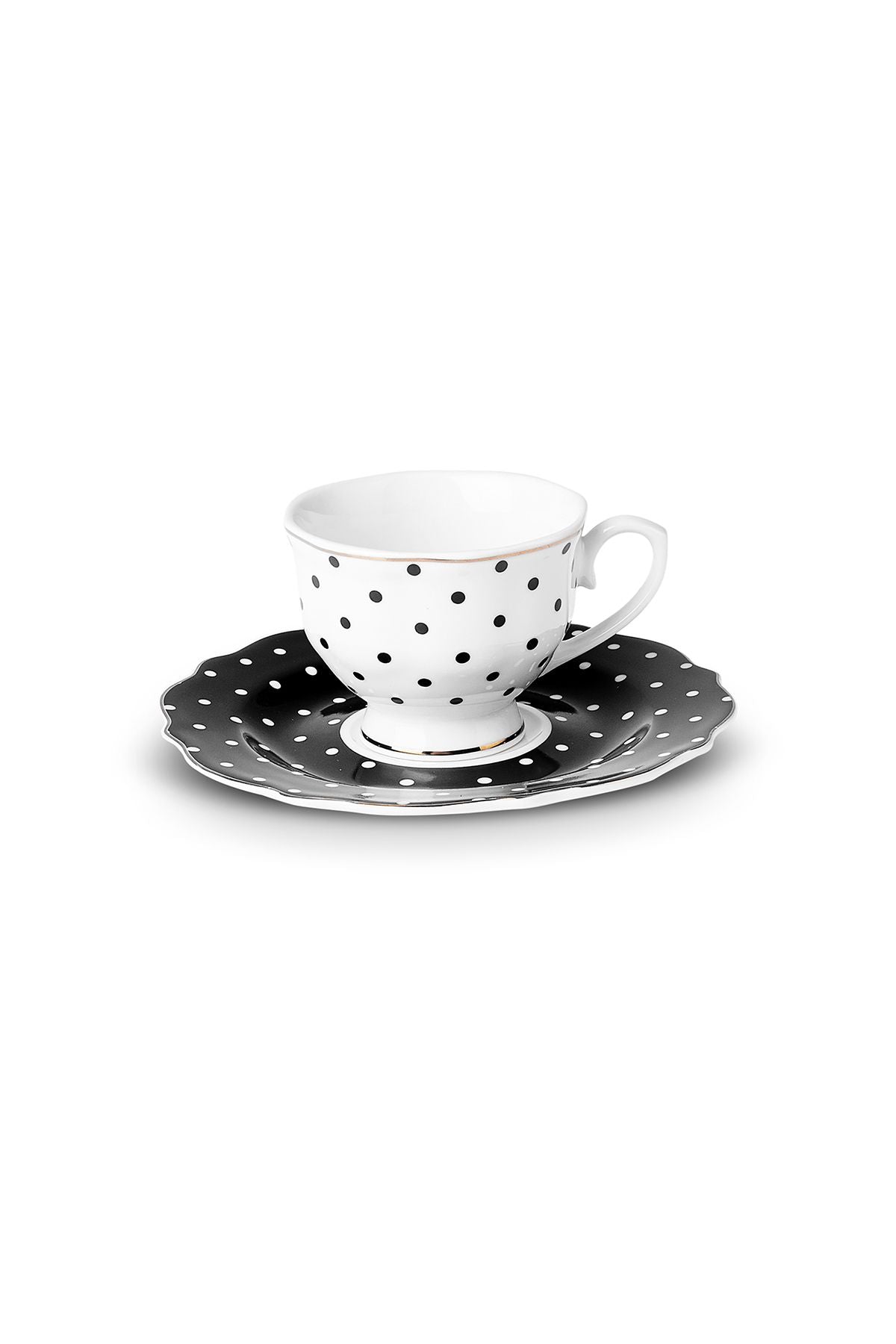 New Romantic Polka Dot Tea Cup 220 ml Black