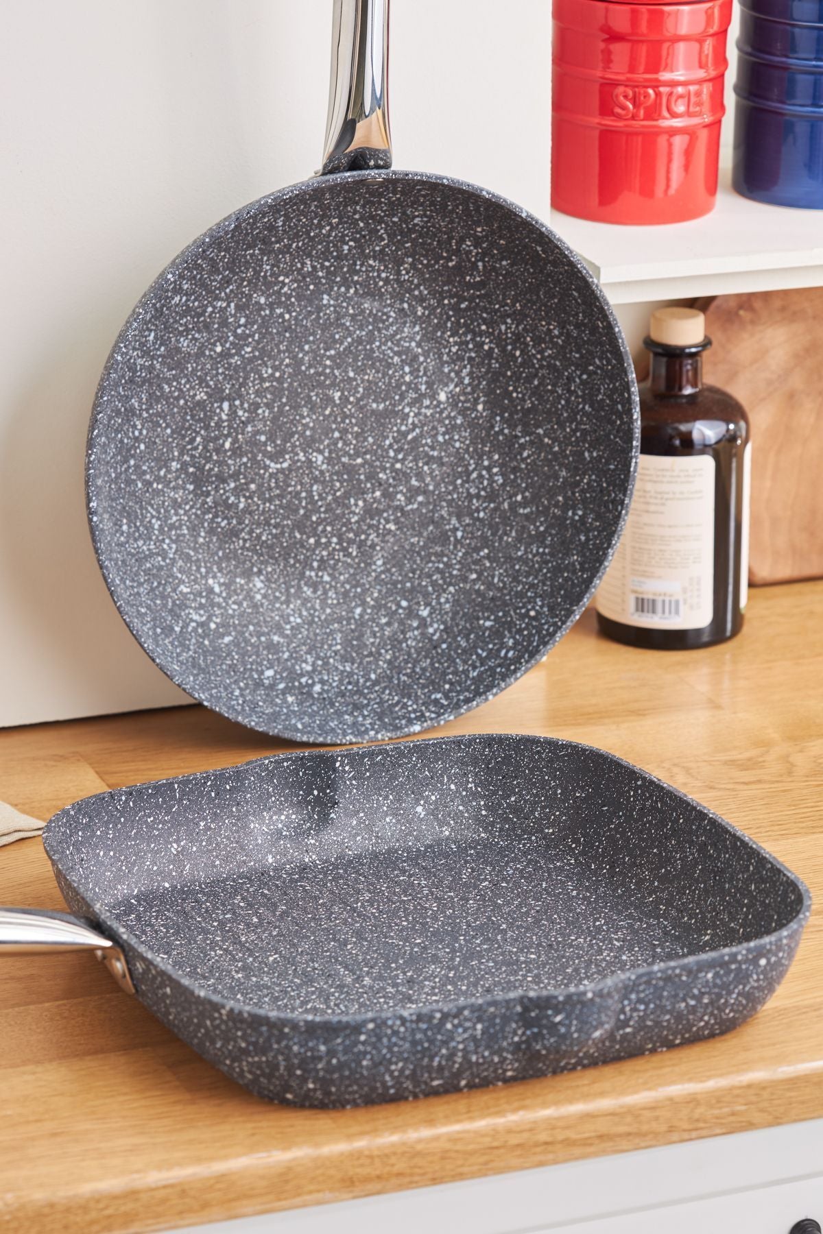 Biogranite Navy Stone Wok Grill Set