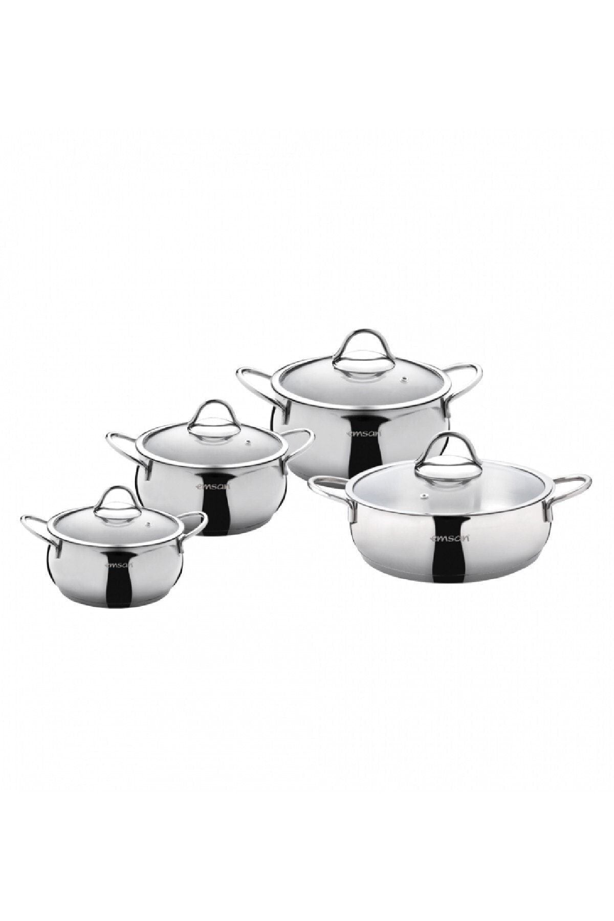 8 Piece Steel Cookware Set with Cemre Induction Base