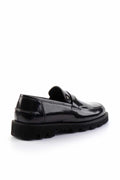 Bambi - Black Open Genuine Leather Mens Loafer Shoes E01798103114