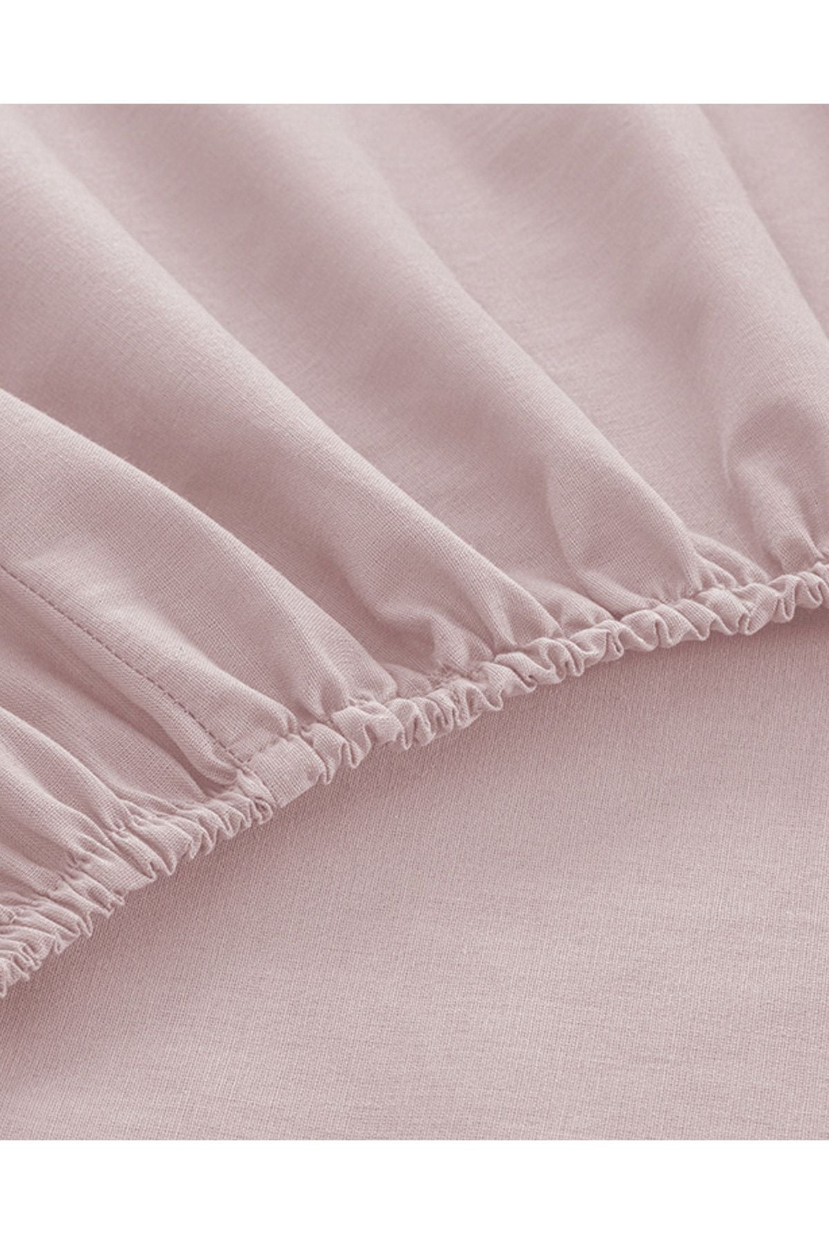 Plain Cotton Single Size Fitted Bed Sheet Powder Pink