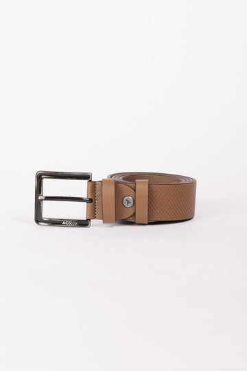 Men's Beige Casual Faux Leather Jean Denim Belt