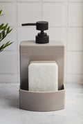 Barton Taupe Kitchen Liquid Soap Dispenser Acrylic with Sponge