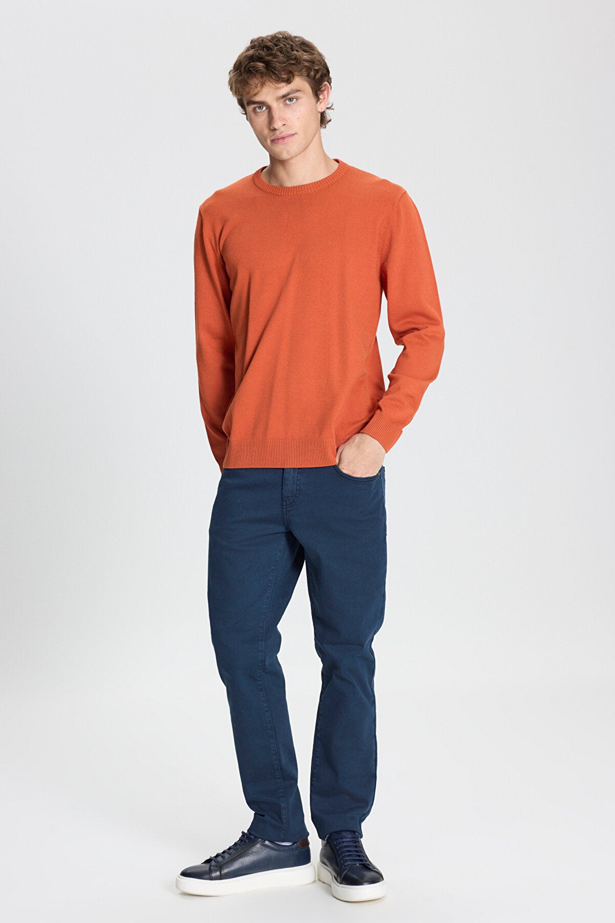 Men's Tile Standard Fit Regular Fit Crew Neck Knitwear Sweater