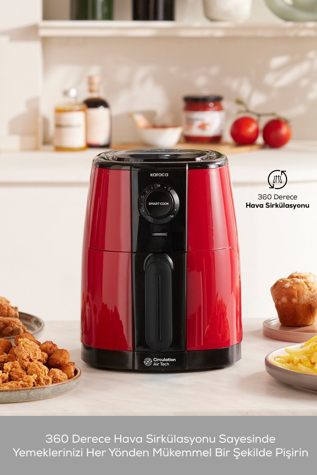 Smart Cook Compact Airfryer Ruby 2 Seater with Time Setting Up to 60 Minutes