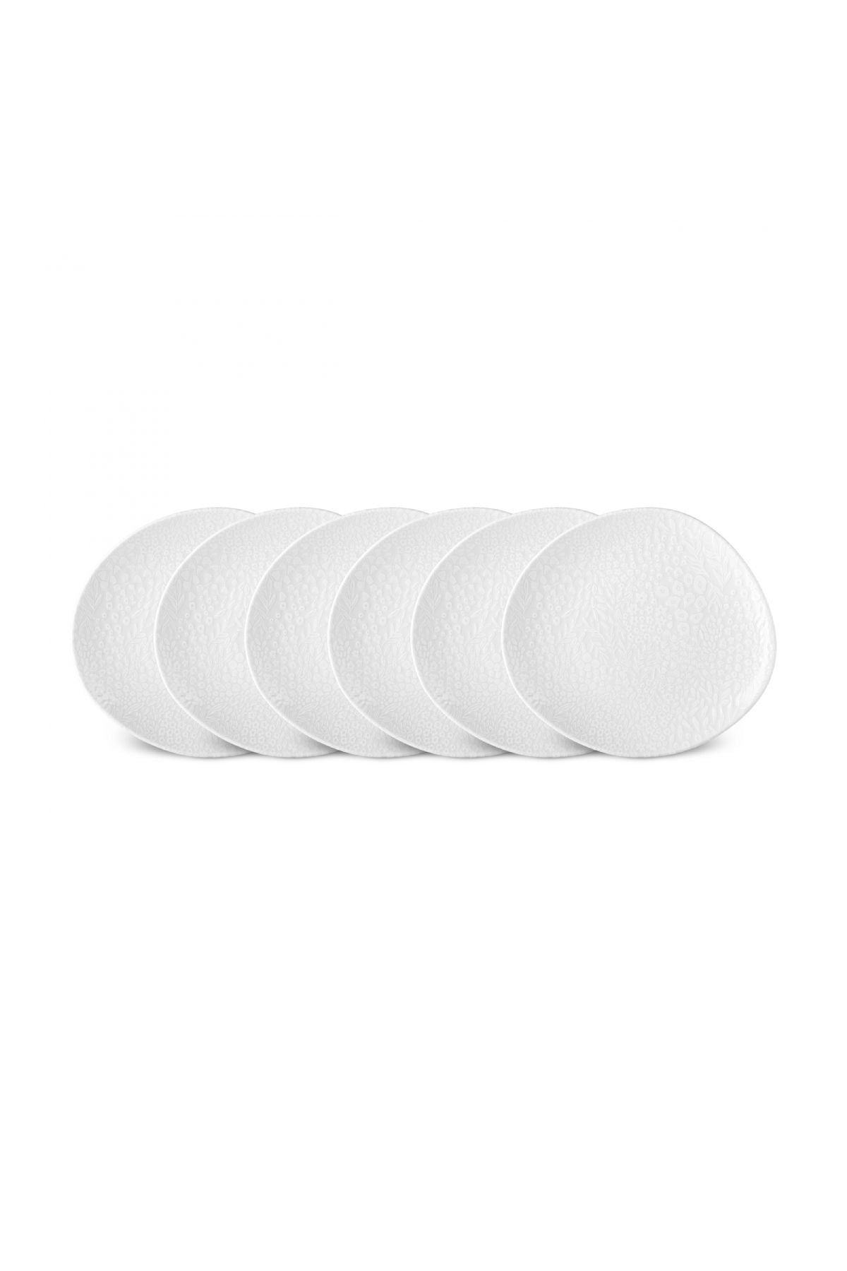 Pebble 6 Piece Ceramic Cake Set White 21 cm
