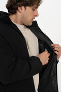 Men's Cappuccino Zipper Puffer Coat - Otto