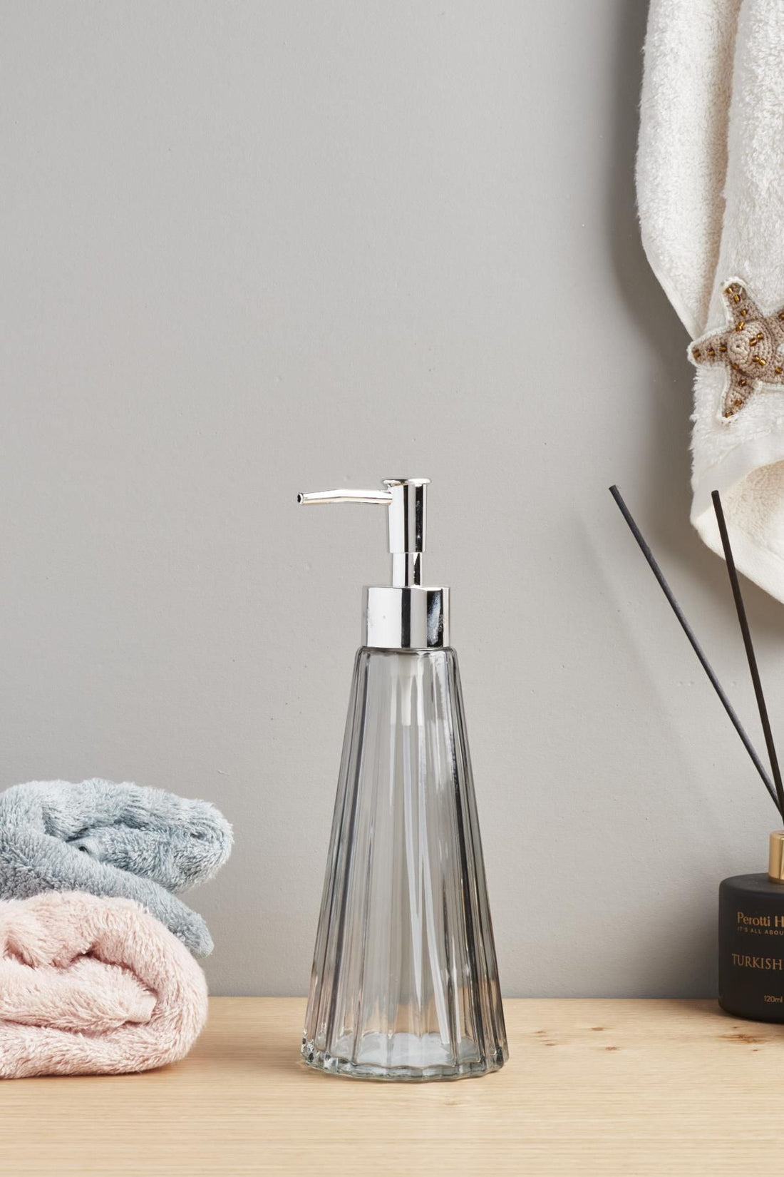 Conic Line Glass Liquid Soap Dispenser
