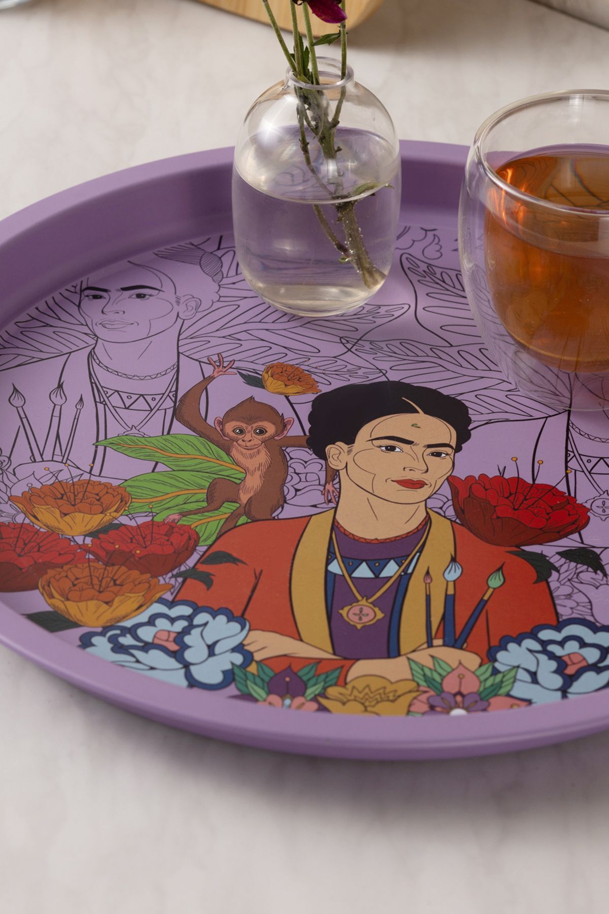 Frida Metal Round Tray 35 Cm