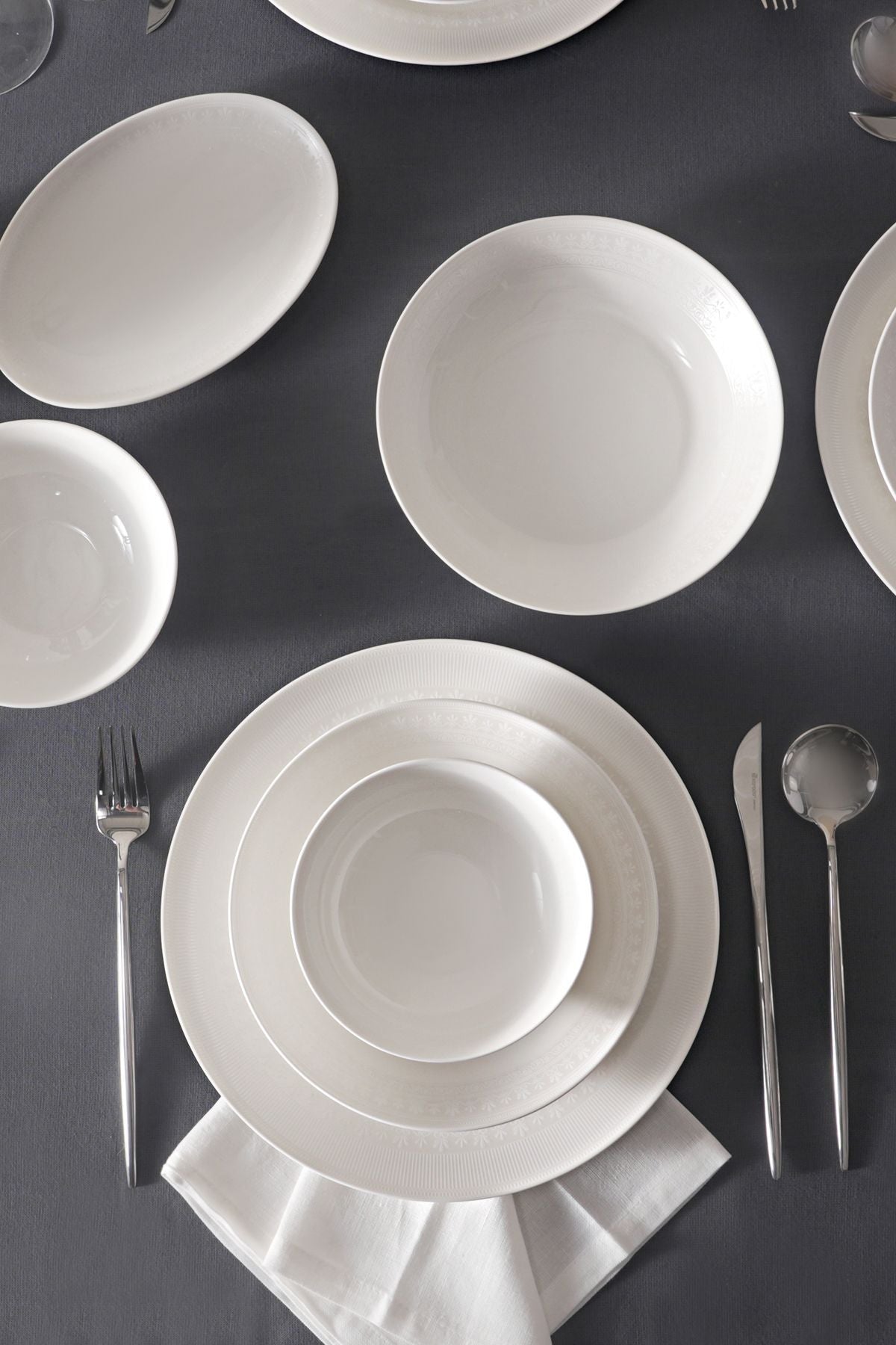 Forever Bone Arte 56 Piece Dinner Set for 12 Persons