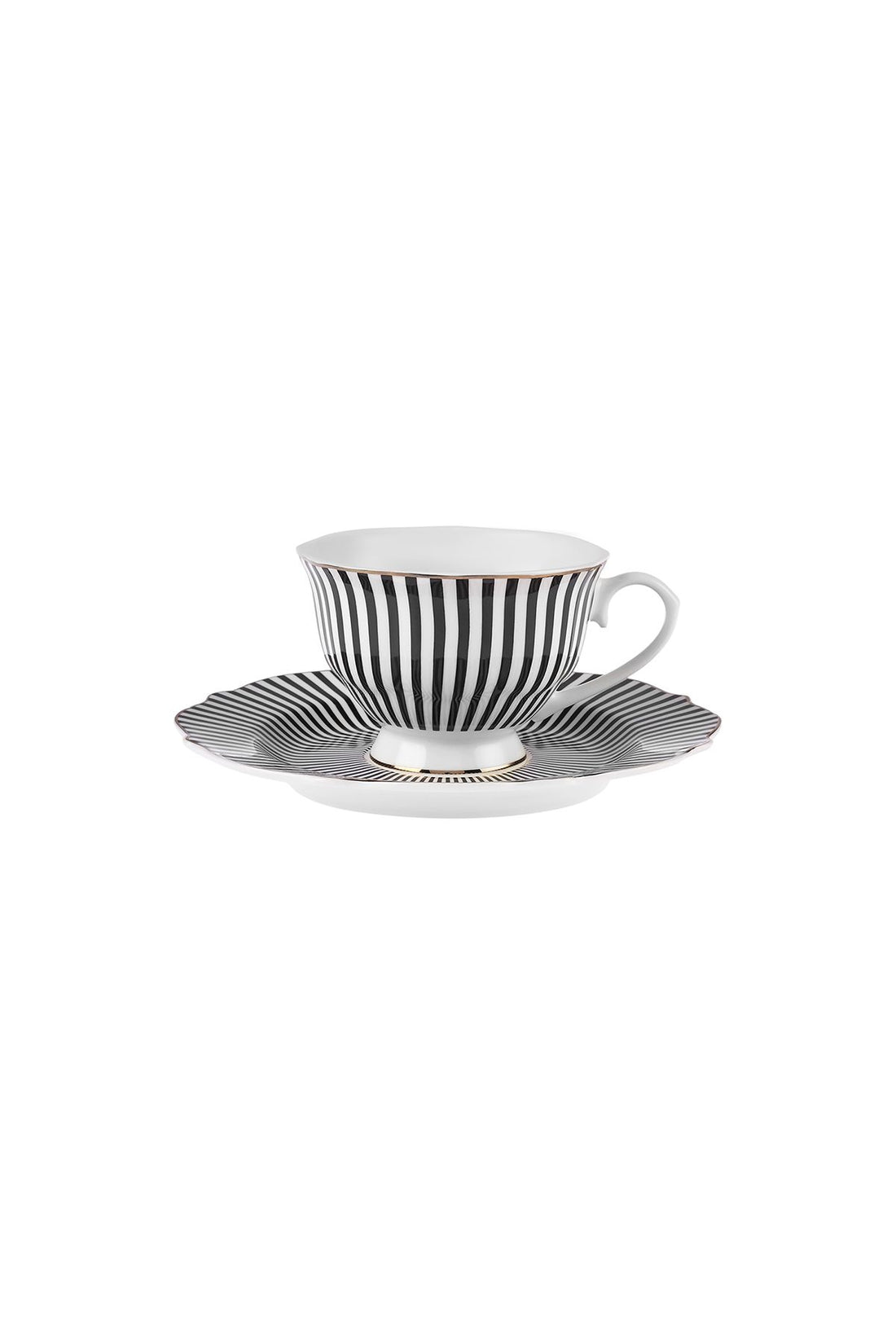 New Romantic Slim Stripe Teacup 220 ml Black