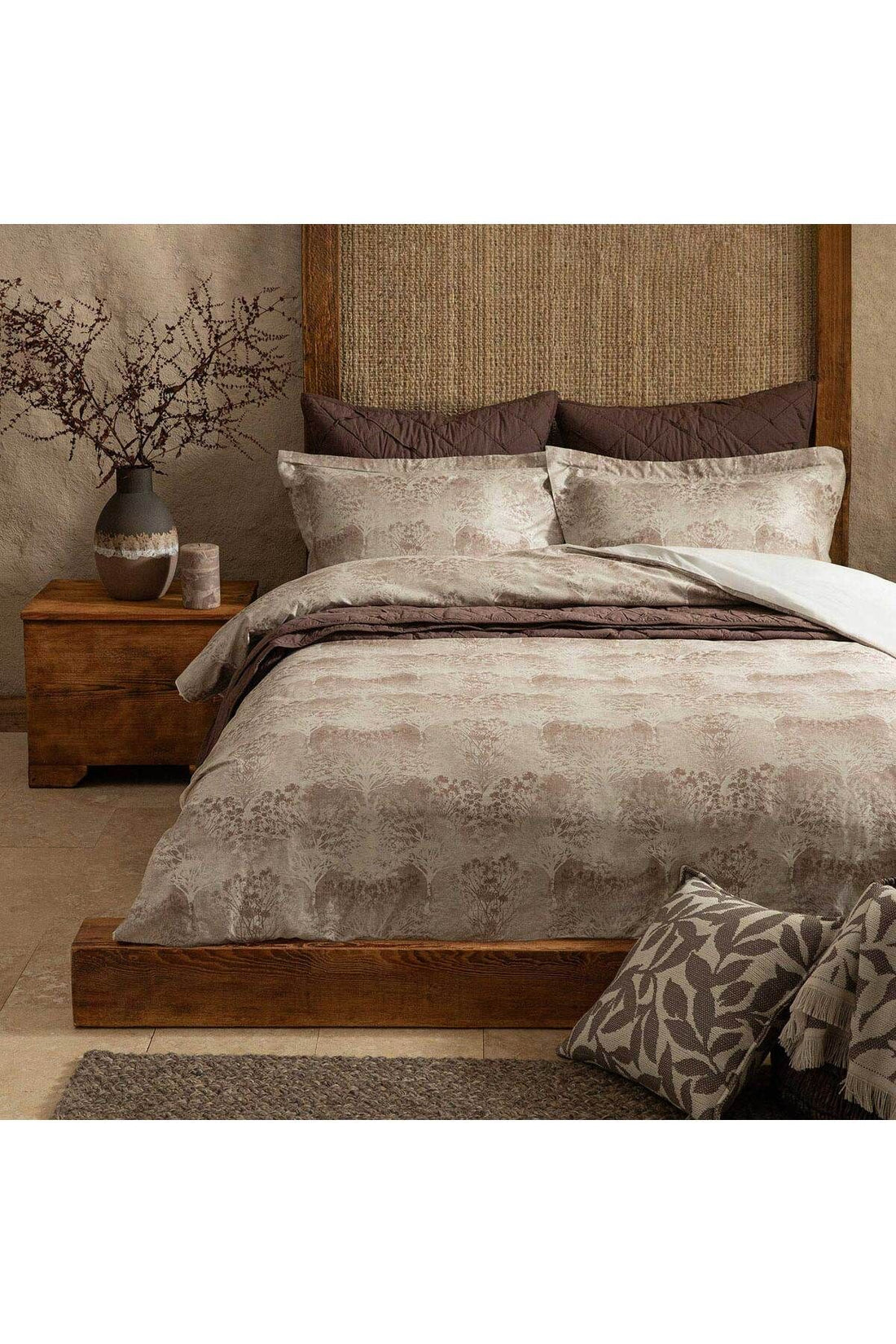 Forrest Duvet Cover Set Double 200x220 cm Brown