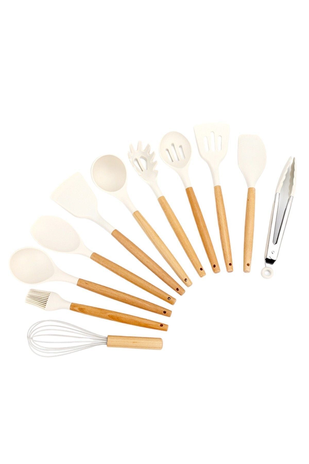 Legolas 18 Pieces Heat Resistant Silicone Fireproof Non-stick Stand Serving Set White